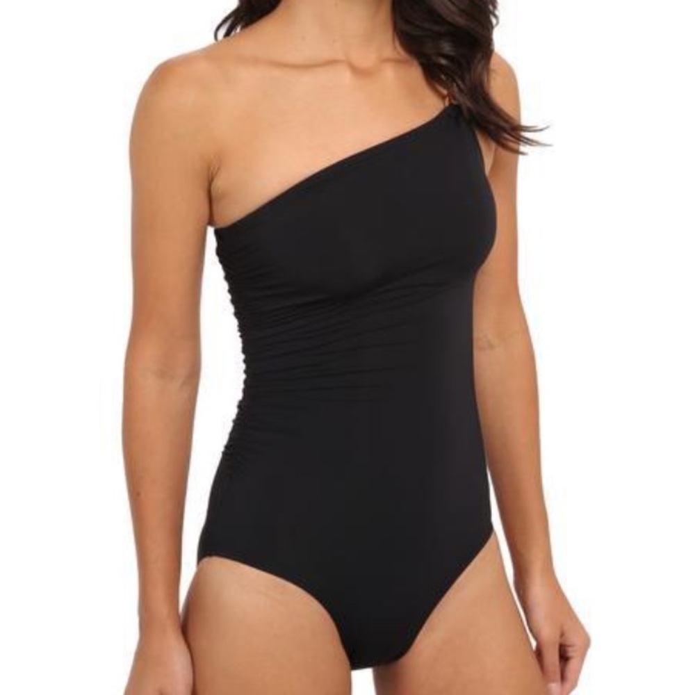 NWT summer beach luxury Michael Kors one shoulder navy bathing suit - Picture 4 of 14
